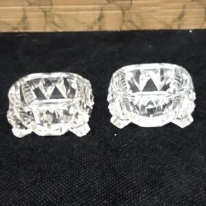 Set of 2 Early American Pressed Glass Salt Cellar